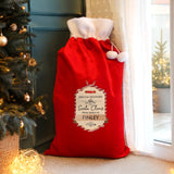 Personalised Special Delivery Luxury Pom Pom Red Sack