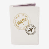 Personalised Stamped Cream Passport Holder