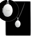 Personalised Sterling Silver Oval Locket Necklace