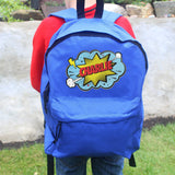 Personalised Superhero Blue Backpack