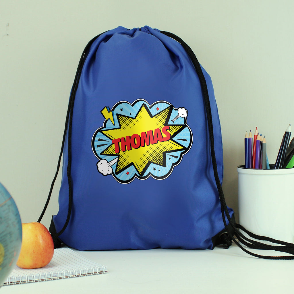 Personalised Superhero Blue Kit Bag