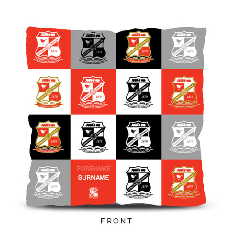 Personalised Swindon Town Cushion - Chequered (18 inches)