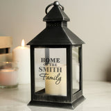 Personalised The Family Rustic Black Lantern