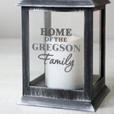 Personalised The Family Rustic Black Lantern