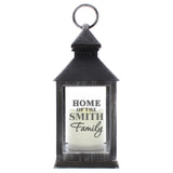 Personalised The Family Rustic Black Lantern