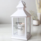 Personalised The Family White Lantern