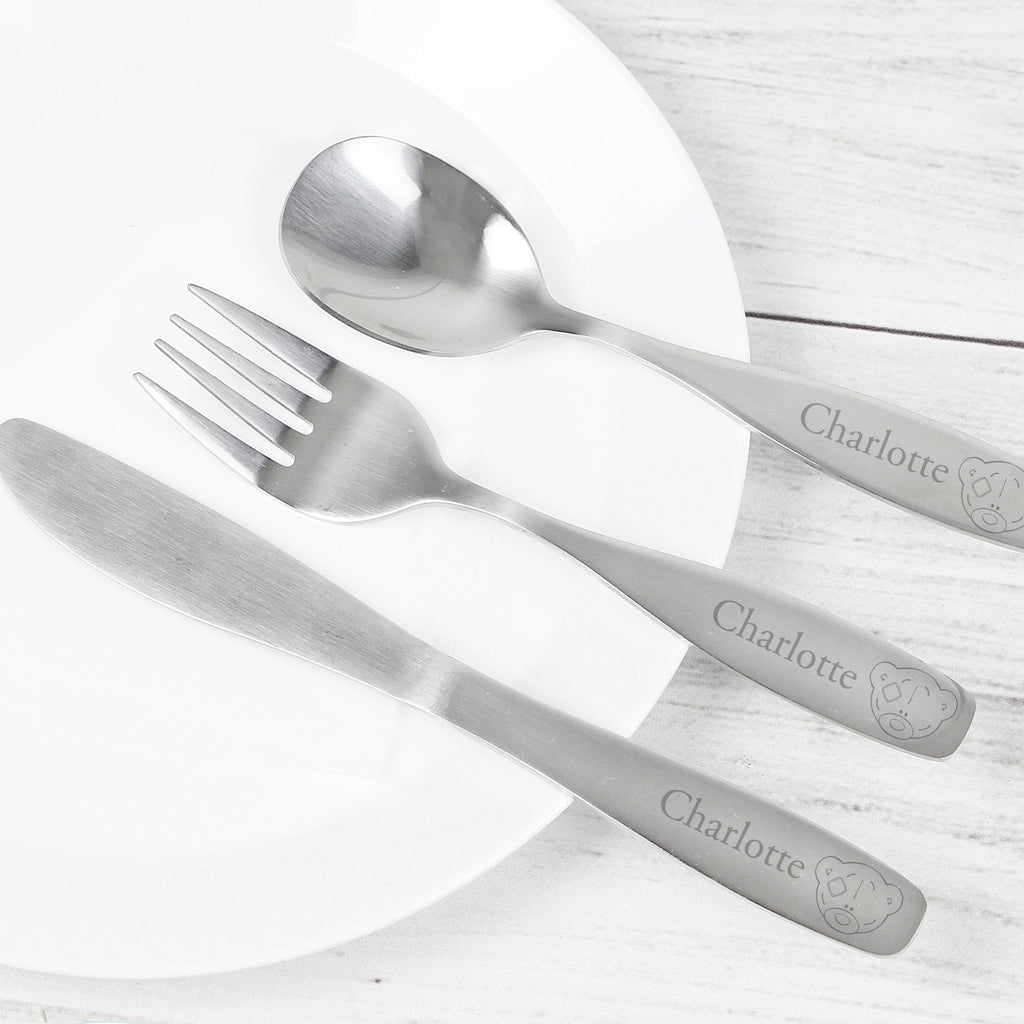 Personalised Tiny Tatty Teddy 3 Piece Cutlery Set