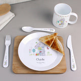 Personalised Tiny Tatty Teddy Cuddle Bug 3 Piece Plastic Cutlery Set