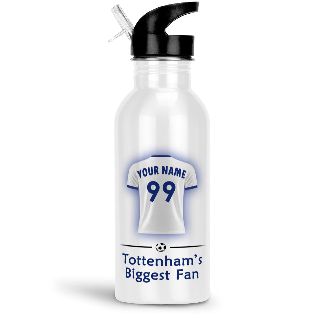 Personalised Tottenham Gym Fitness Bottle 600ml With Straw