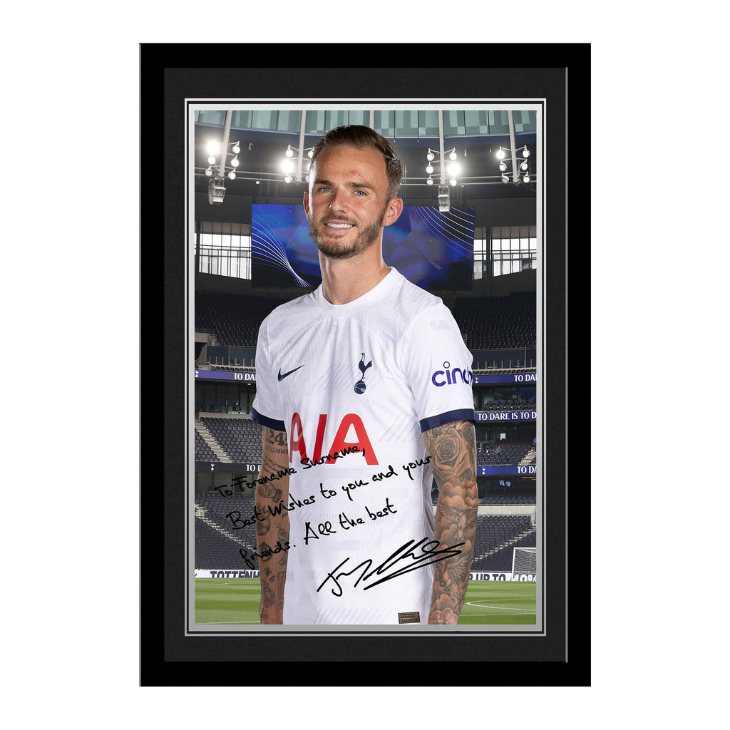 Personalised Tottenham Hotspur Maddison Autograph Photo Framed