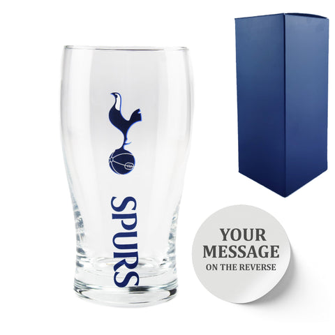 Personalised Tottenham Hotspur Pint Glass. Gift Boxed