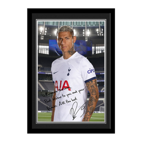 Personalised Tottenham Hotspur Richarlison Autograph Photo Framed