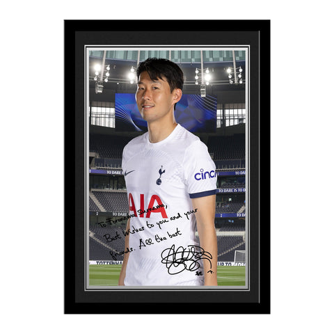 Personalised Tottenham Hotspur Son Autograph Photo Framed