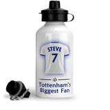 Personalised Tottenham Sports Water Bottle Aluminium With Carabiner 400ml