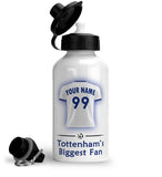 Personalised Tottenham Sports Water Bottle Aluminium With Carabiner 400ml