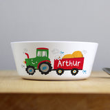 Personalised Tractor Plastic Bowl