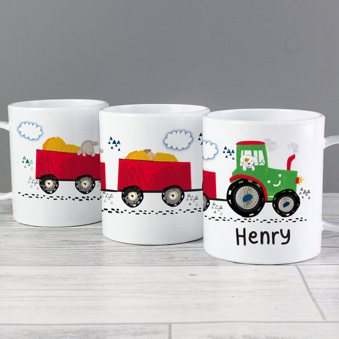 Personalised Tractor Plastic Mug