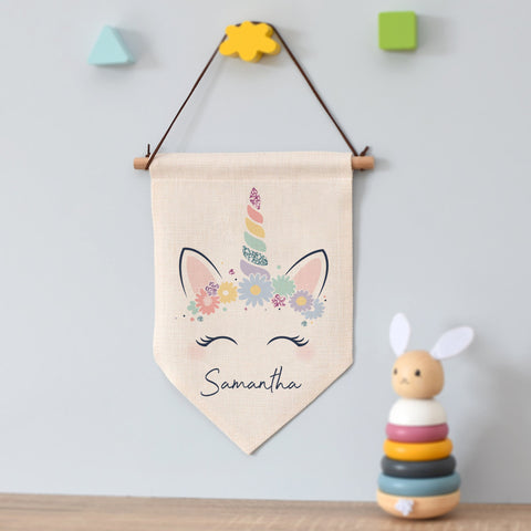 Personalised Unicorn Hanging Banner