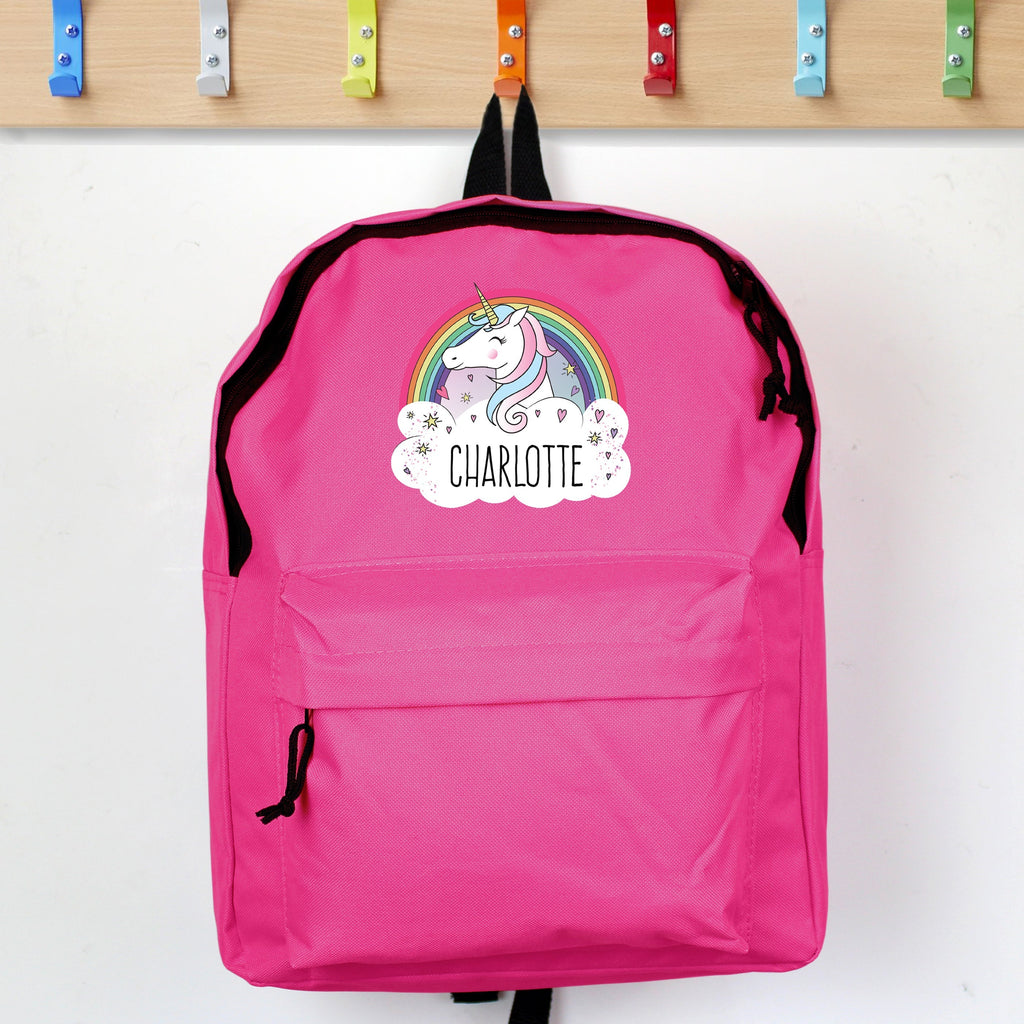 Personalised Unicorn Pink Backpack