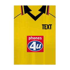 Personalised Watford 1999 - Home Shirt - A4 Metal Sign Plaque - Frame Options Available