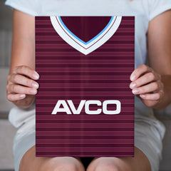 Personalised West Ham - 1986 Home Shirt - A4 Metal Sign Plaque - Frame Options Available