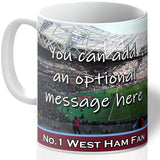Personalised West Ham Mug - Shirt And Message Cup