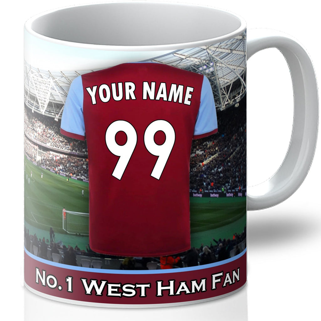 Personalised West Ham Mug - Shirt And Message Cup