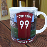 Personalised West Ham Mug - Shirt And Message Cup