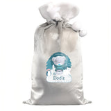 Personalised Winter Explorer Tiny Tatty Teddy Luxury Silver Grey Pom Pom Sack