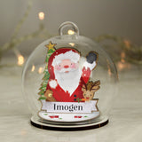 Personalised Wooden Santa Glass Bauble