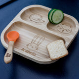 Personalised Woodland Bamboo Suction Plate