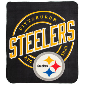 Steelers huge 72x61 super soft popular fleece blanket with hand crocheted trim in velvet yarn