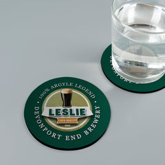Plymouth Leslie - Football Coaster - Square Or Circle