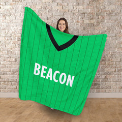 Plymouth Retro 1983 Home Shirt - Personalised Retro Fleece Blanket 150cm X 150cm