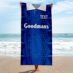 Portsmouth 1993 Home Shirt - Personalised Lightweight, Microfibre Retro Beach Towel - 150cm x 75cm