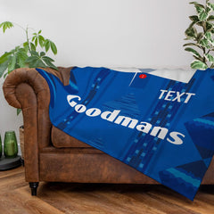 Portsmouth 1993 Home Shirt - Personalised Retro Fleece Blanket 150cm X 150cm