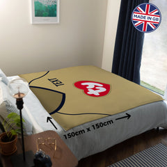 Portsmouth 2002 Away Shirt - Personalised Retro Fleece Blanket 150cm X 150cm