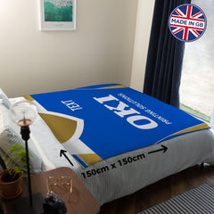 Portsmouth 2007 Home Shirt - Personalised Retro Fleece Blanket 150cm X 150cm