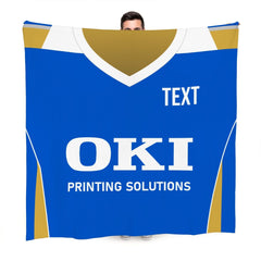 Portsmouth 2007 Home Shirt - Personalised Retro Fleece Blanket 150cm X 150cm