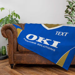Portsmouth 2007 Home Shirt - Personalised Retro Fleece Blanket 150cm X 150cm