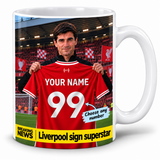 Personalised Liverpool Manager Mug With Your Name And Number On The Shirt