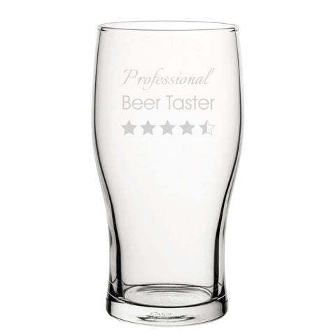 Professional Beer Taster - Engraved Novelty Tulip Pint Glass