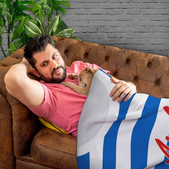 QPR - 2015 Home Shirt - Personalised Retro Fleece Blanket