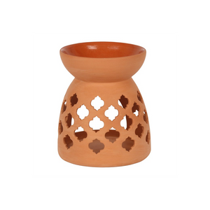 Quatrefoil Cut Out Terracotta Effect Oil Burner