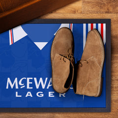 Rangers 1996 Home Shirt - Personalised Retro Door Mat - 60cm x 40cm