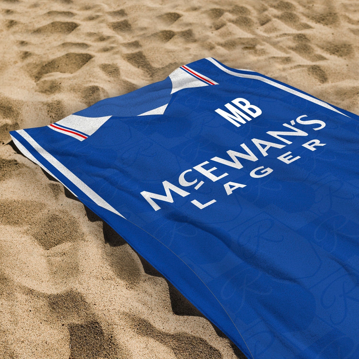 Rangers - 1996 Home Shirt - Personalised Retro Lightweight, Microfibre Beach Towel - 150cm x 75cm