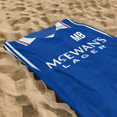 Rangers - 1996 Home Shirt - Personalised Retro Lightweight, Microfibre Beach Towel - 150cm x 75cm