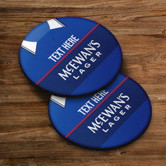 Rangers 1998 Home Shirt - Personalised Drink Coaster - Square Or Circle