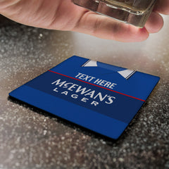 Rangers 1998 Home Shirt - Personalised Drink Coaster - Square Or Circle