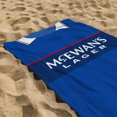 Rangers - 1998 Home Shirt - Personalised Retro Lightweight, Microfibre Beach Towel - 150cm x 75cm